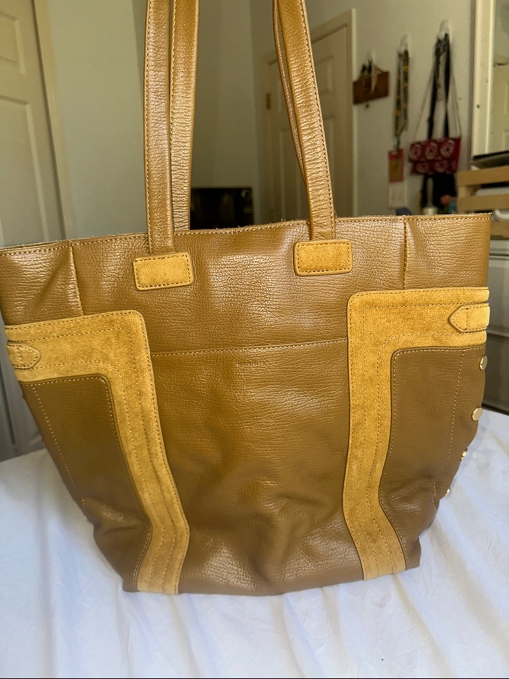 Hammitt Two-Tone Tan Leather Tote